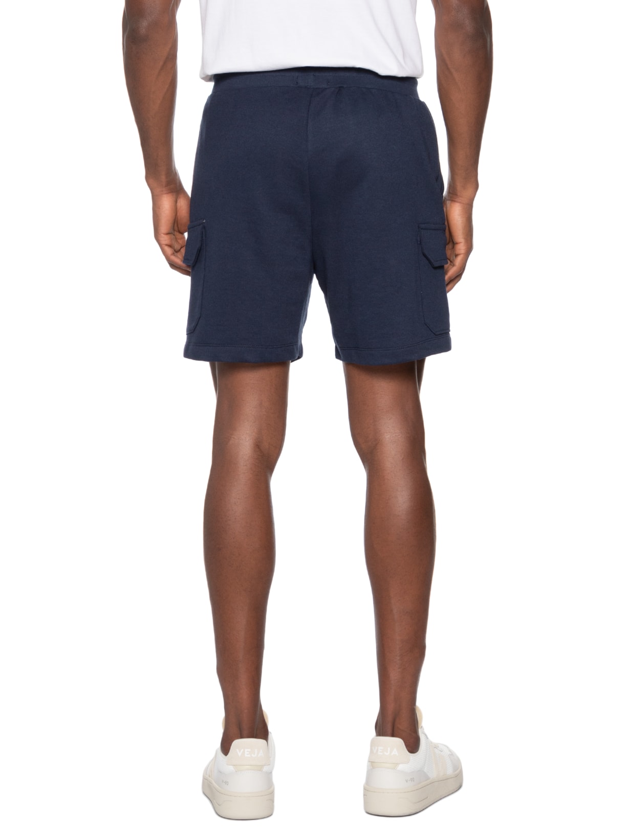 Bermuda Masculina Moletom Cargo Azul Basiq Men