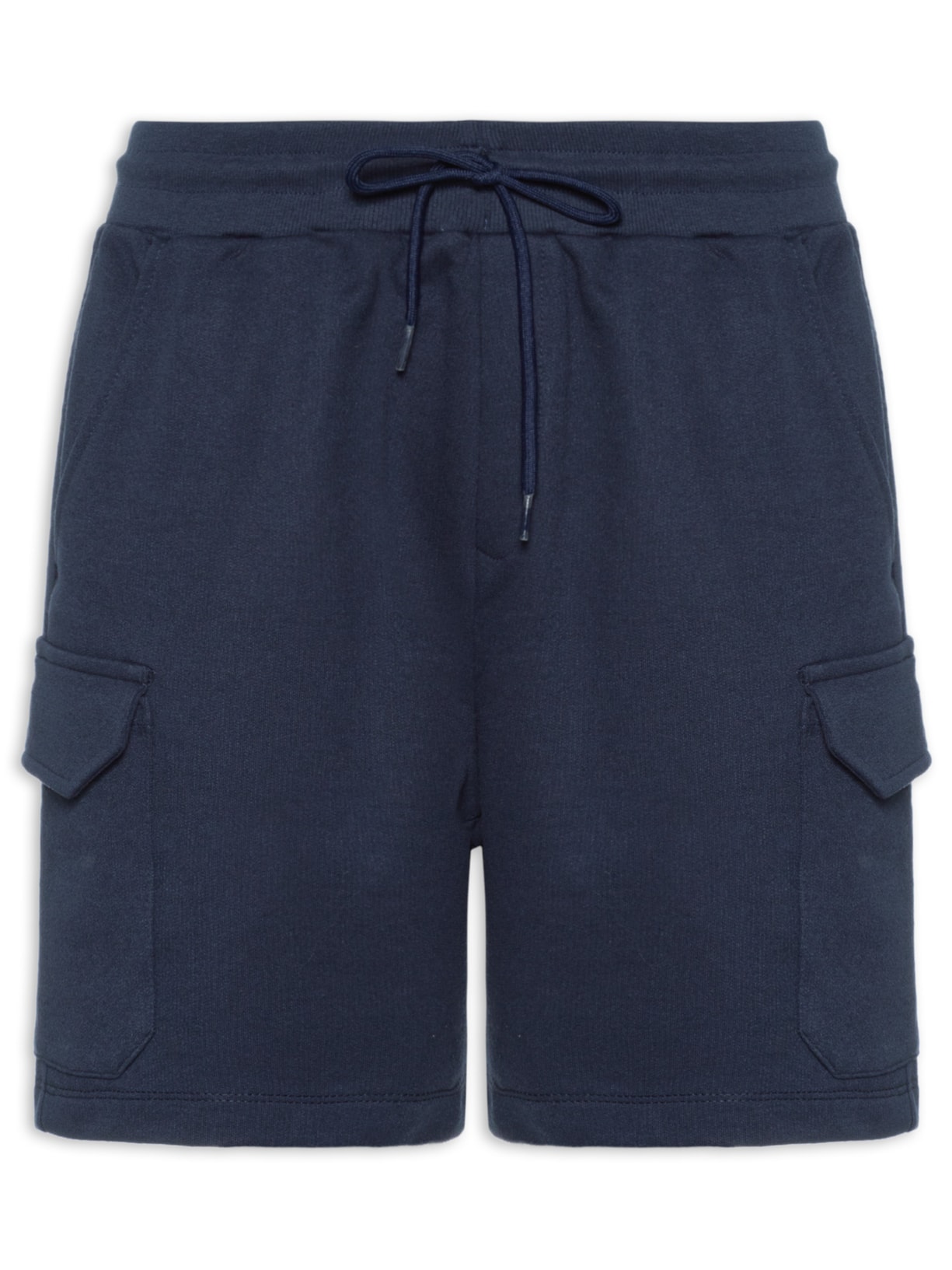 Bermuda Masculina Moletom Cargo - Azul