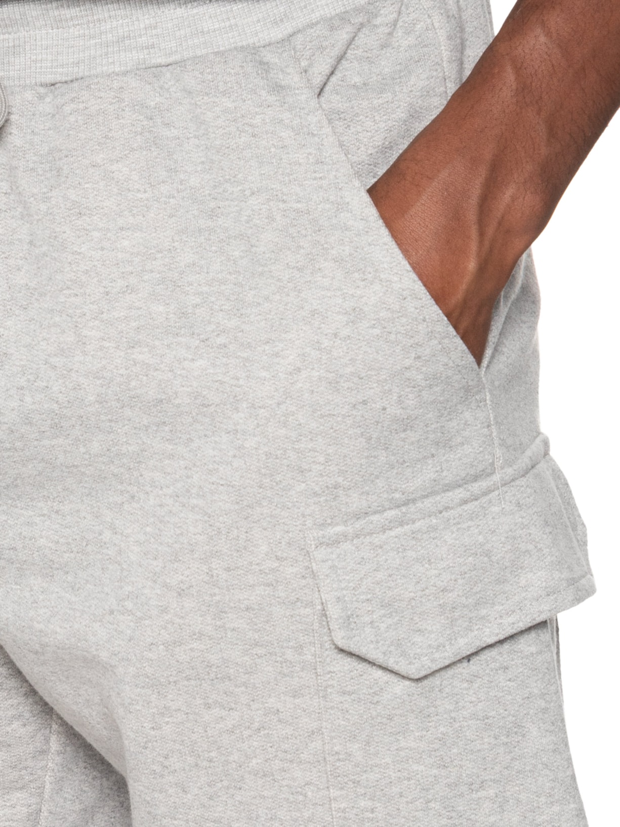 Bermuda Masculina Moletom Cargo Cinza Basiq Men