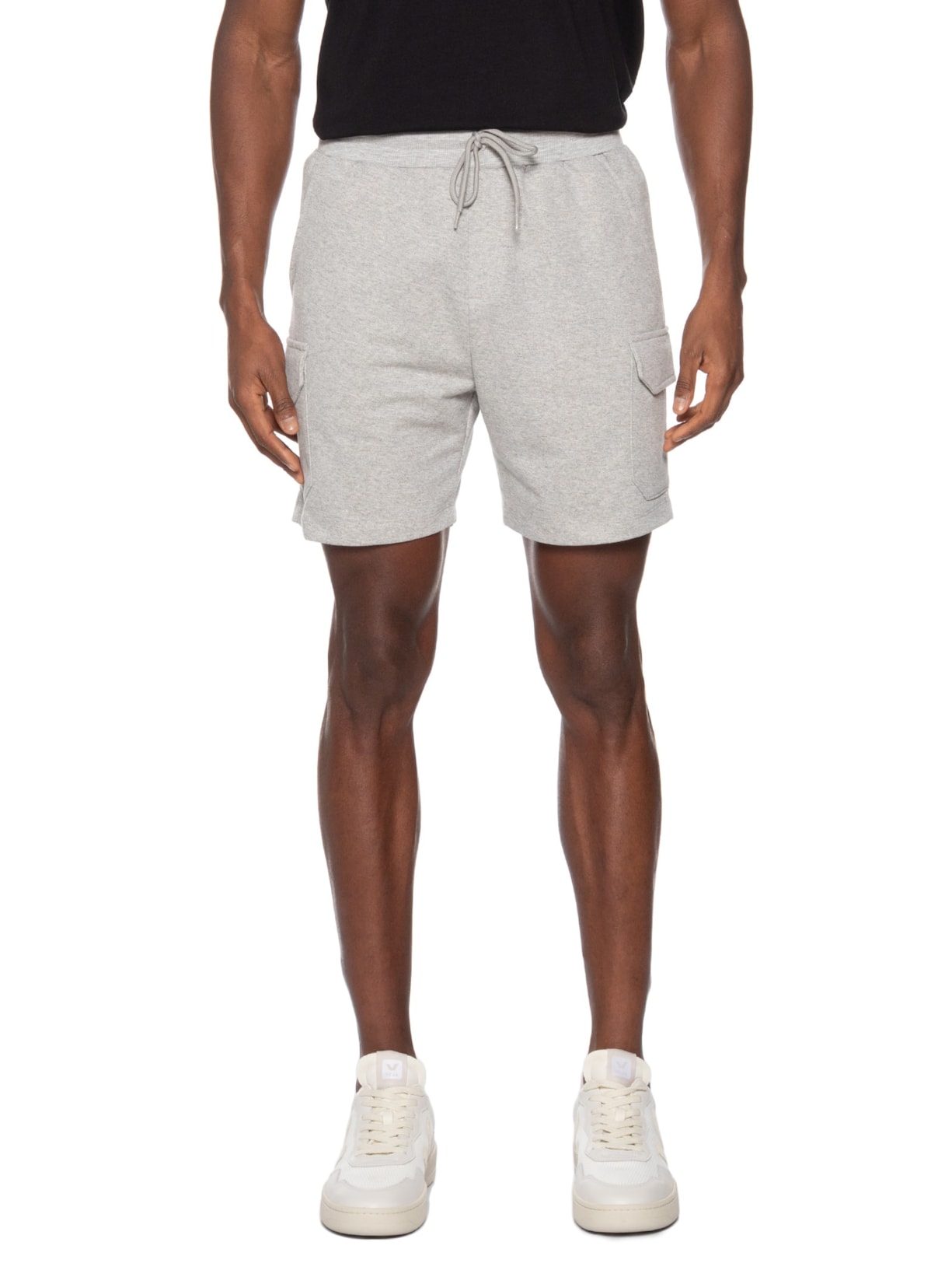 Bermuda Masculina Moletom Cargo Cinza Basiq Men