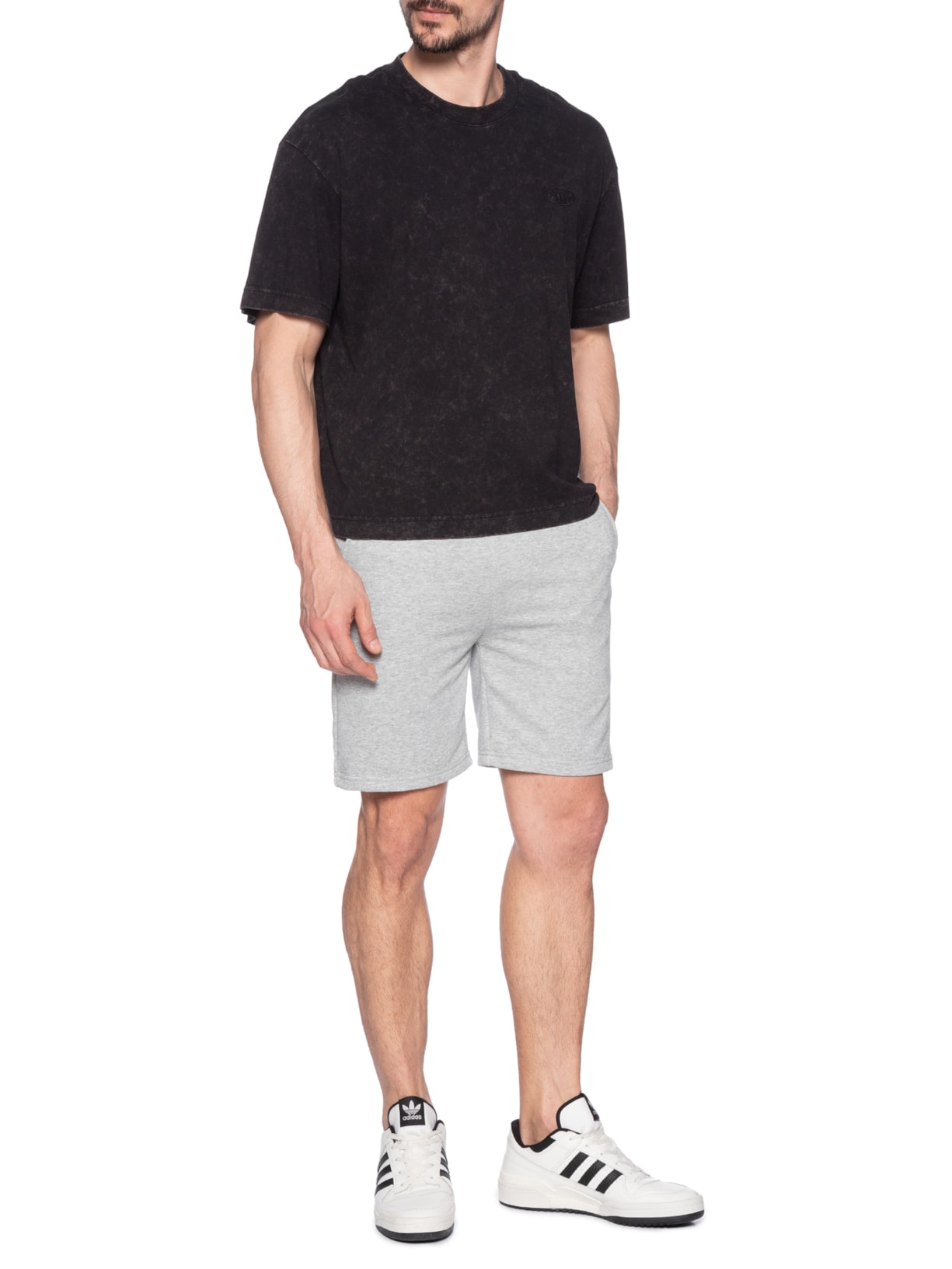 Bermuda Masculina Moletom Cinza Basiq Men