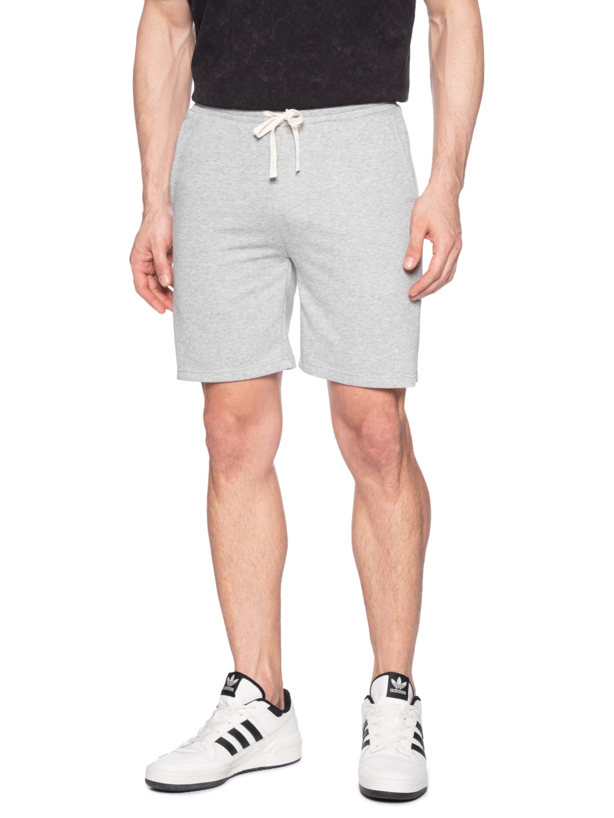 Bermuda Masculina Moletom Cinza Basiq Men