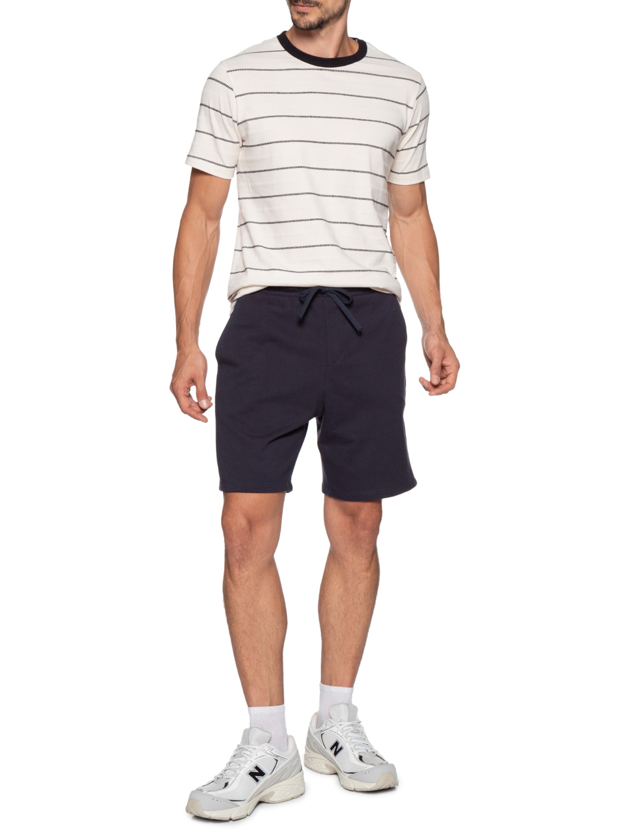 Bermuda Masculina Moletom Com Bolso Azul Hering