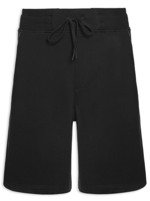 Bermuda Masculina Moletom Com Bolso - Preto
