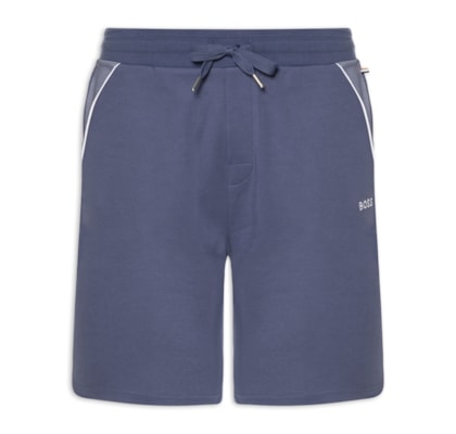 Bermuda Masculina Moletom com Bolsos Tracksuit - Azul