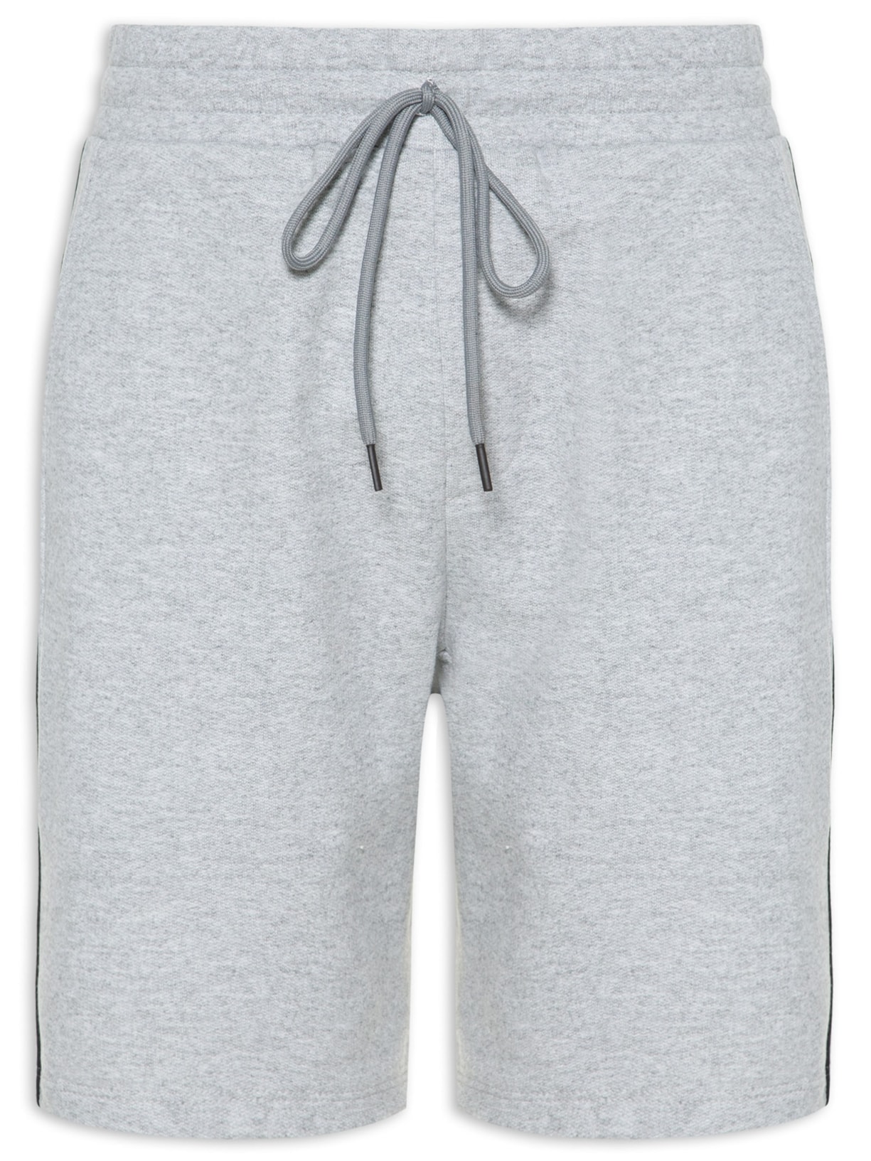 Bermuda Masculina Moletom Com Detalhe Lateral - Cinza