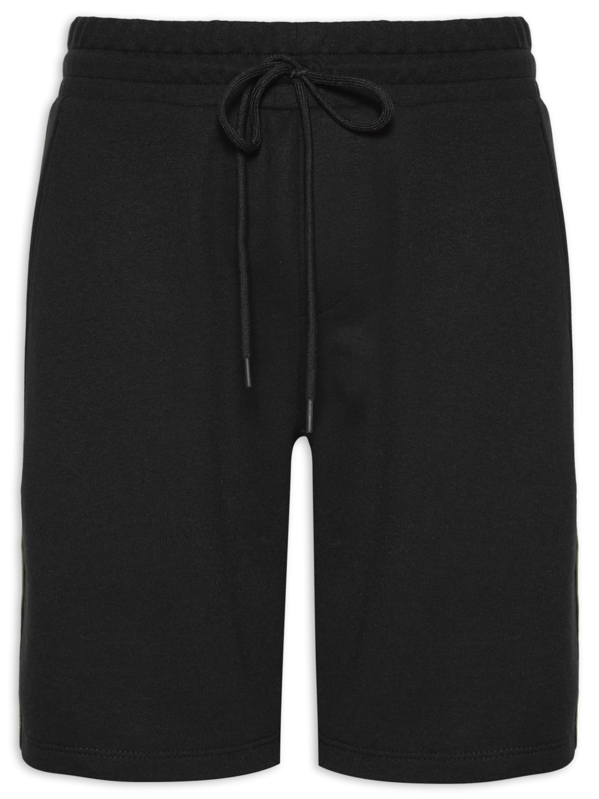 Bermuda Masculina Moletom Com Detalhe Lateral - Preto