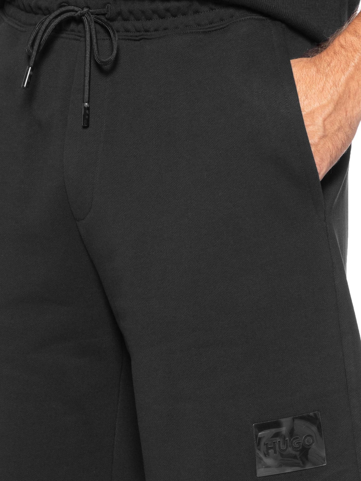 Bermuda Masculina Moletom Darix Preto Hugo