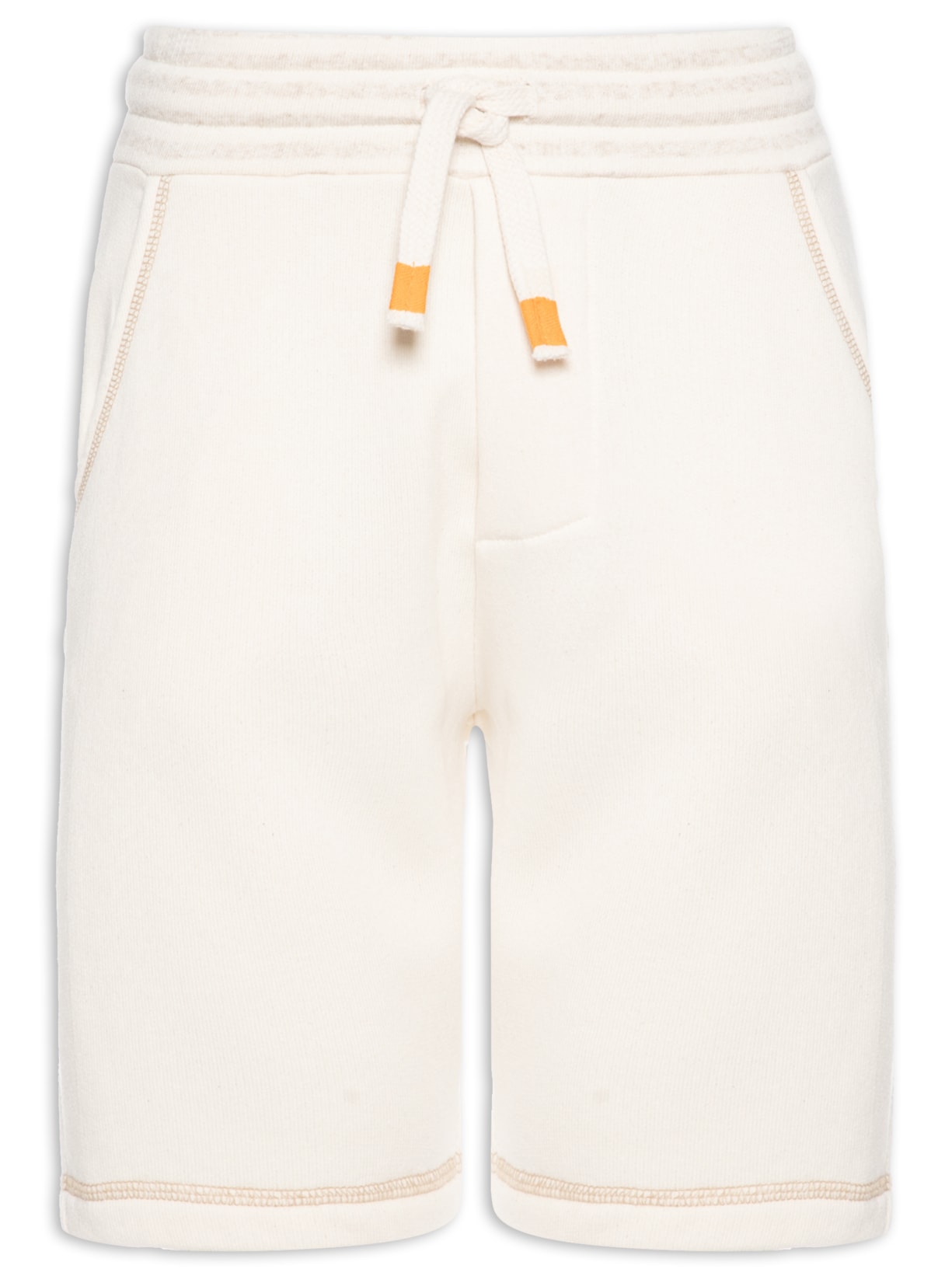 Bermuda Masculina Moletom Desagulhada Lisa - Bege