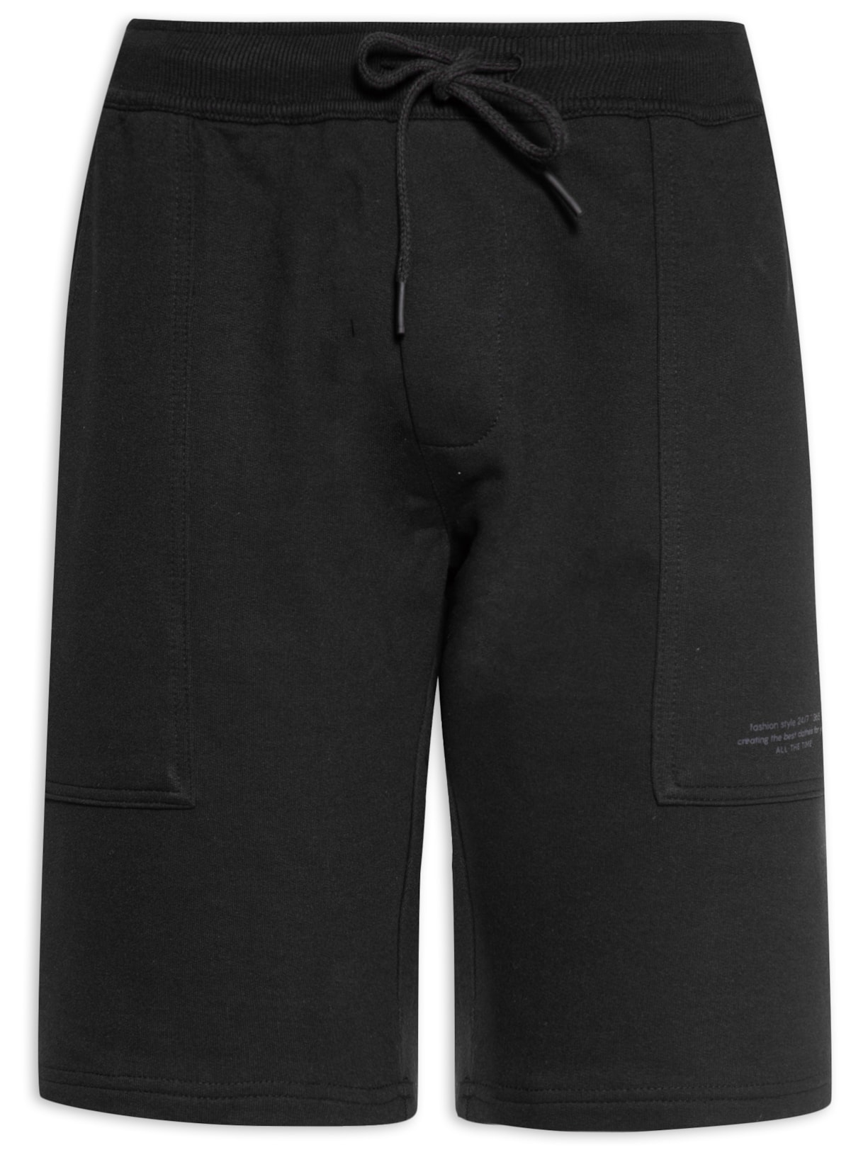 Bermuda Masculina Moletom Elementar - Preto