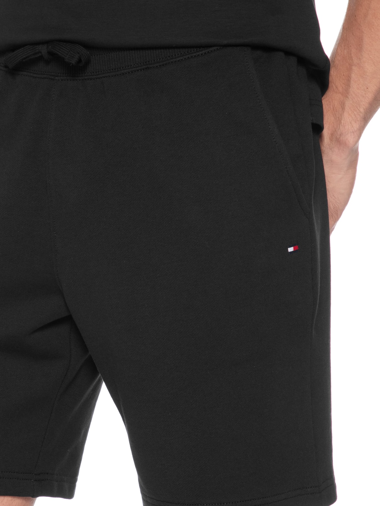 Bermuda Masculina Moletom Essential Terry Preto Tommy Hilfiger