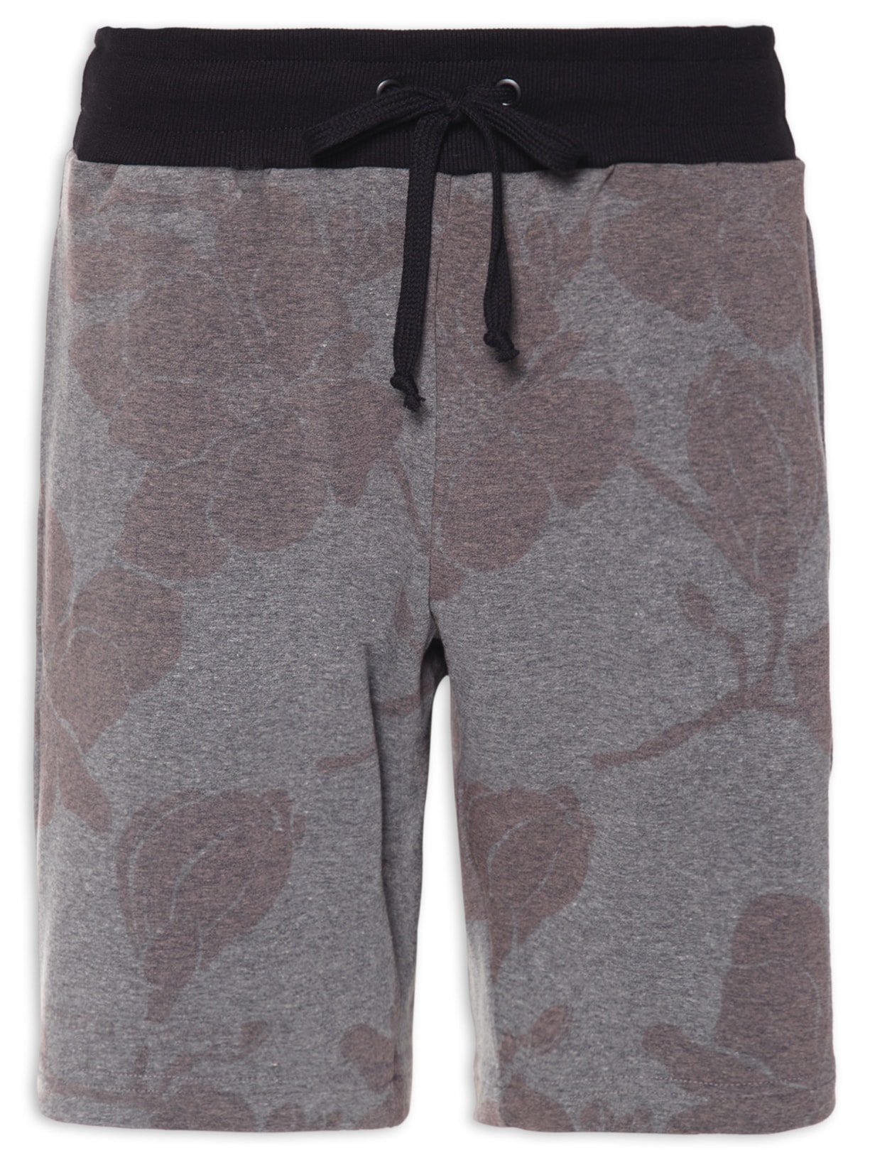 Bermuda Masculina Moletom Flowers Black - Preto