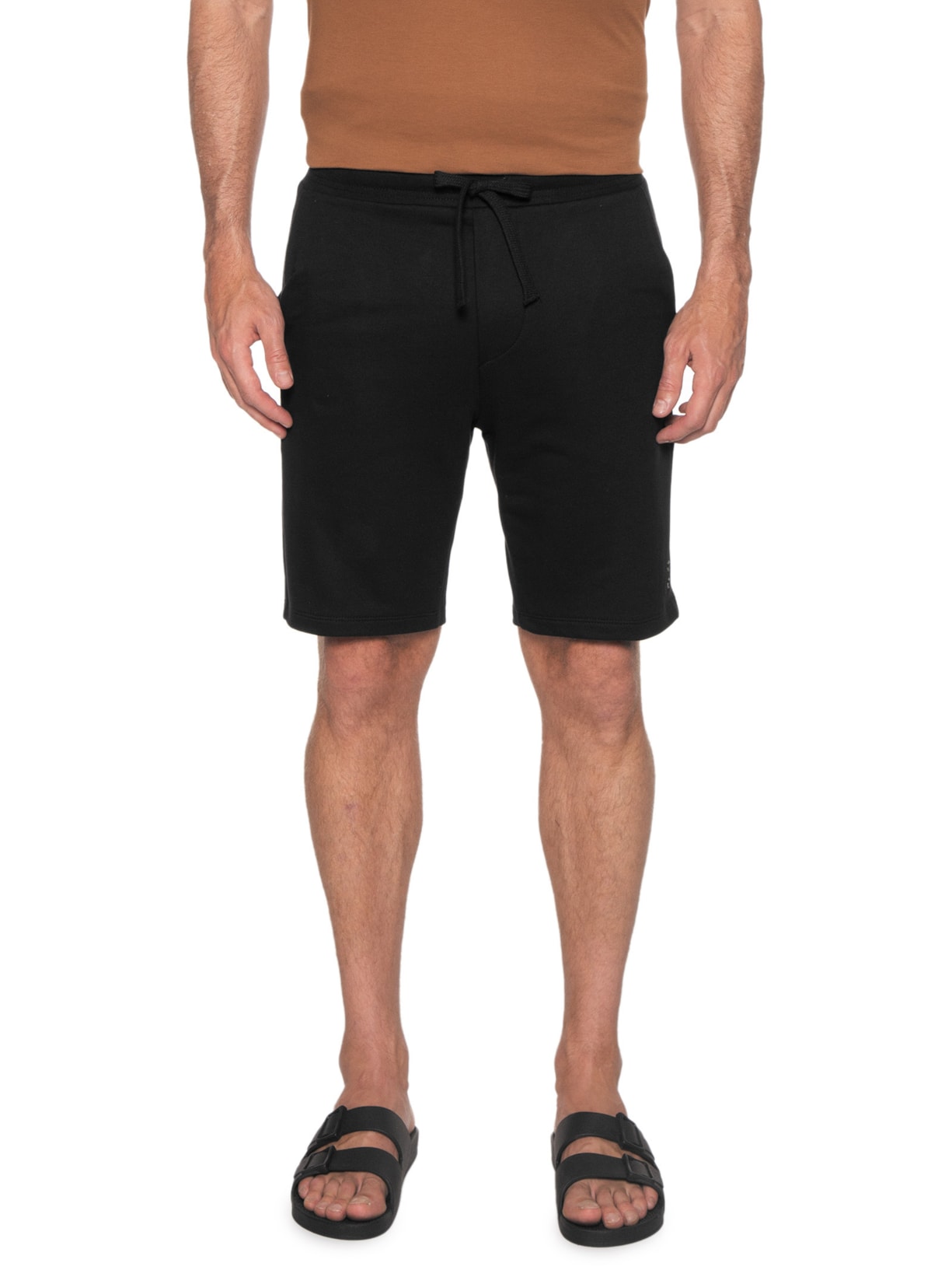 Bermuda Masculina Moletom Liso Barche Preto1