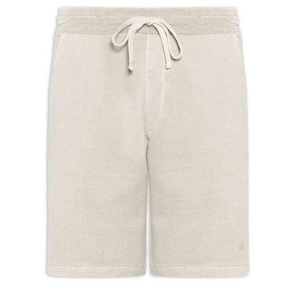 Bermuda Masculina Moletom Logo Monograma Pigmen - Bege