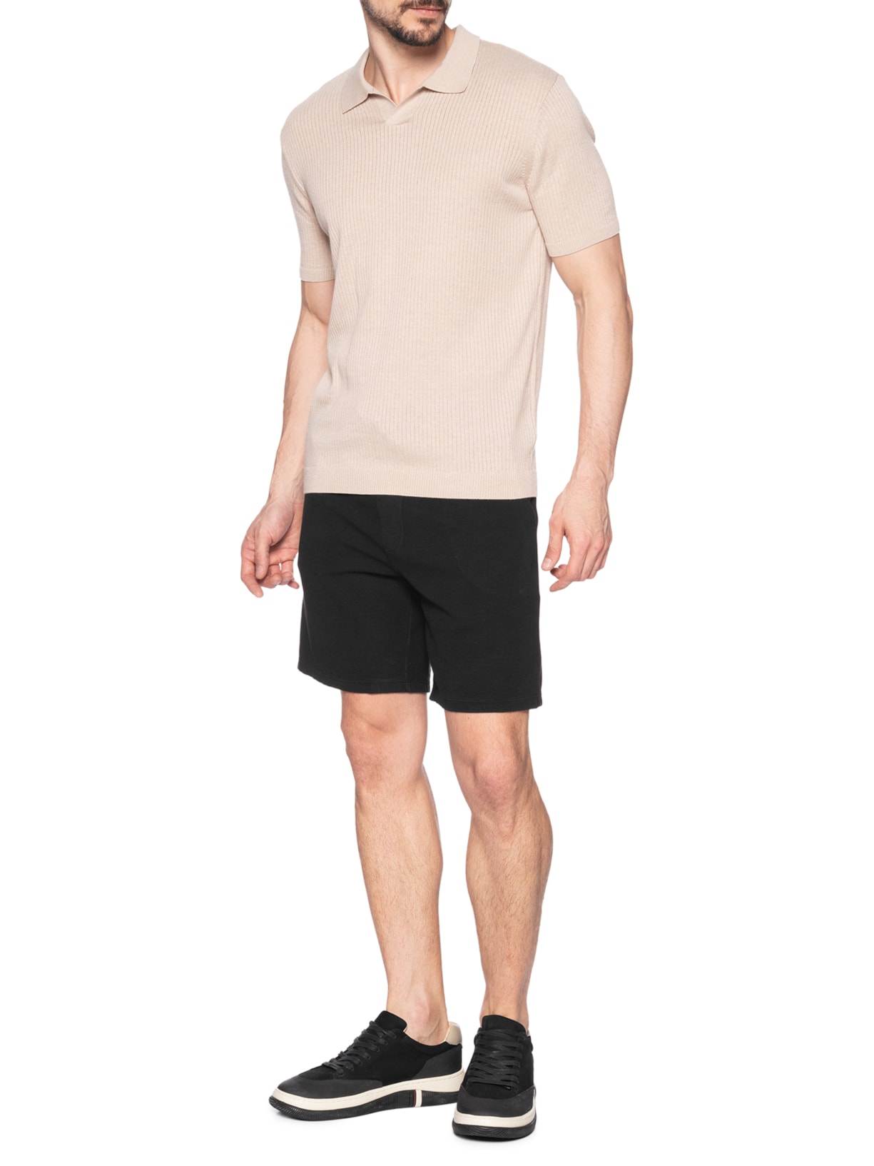Bermuda Masculina Moletom Neblina Preto Austral