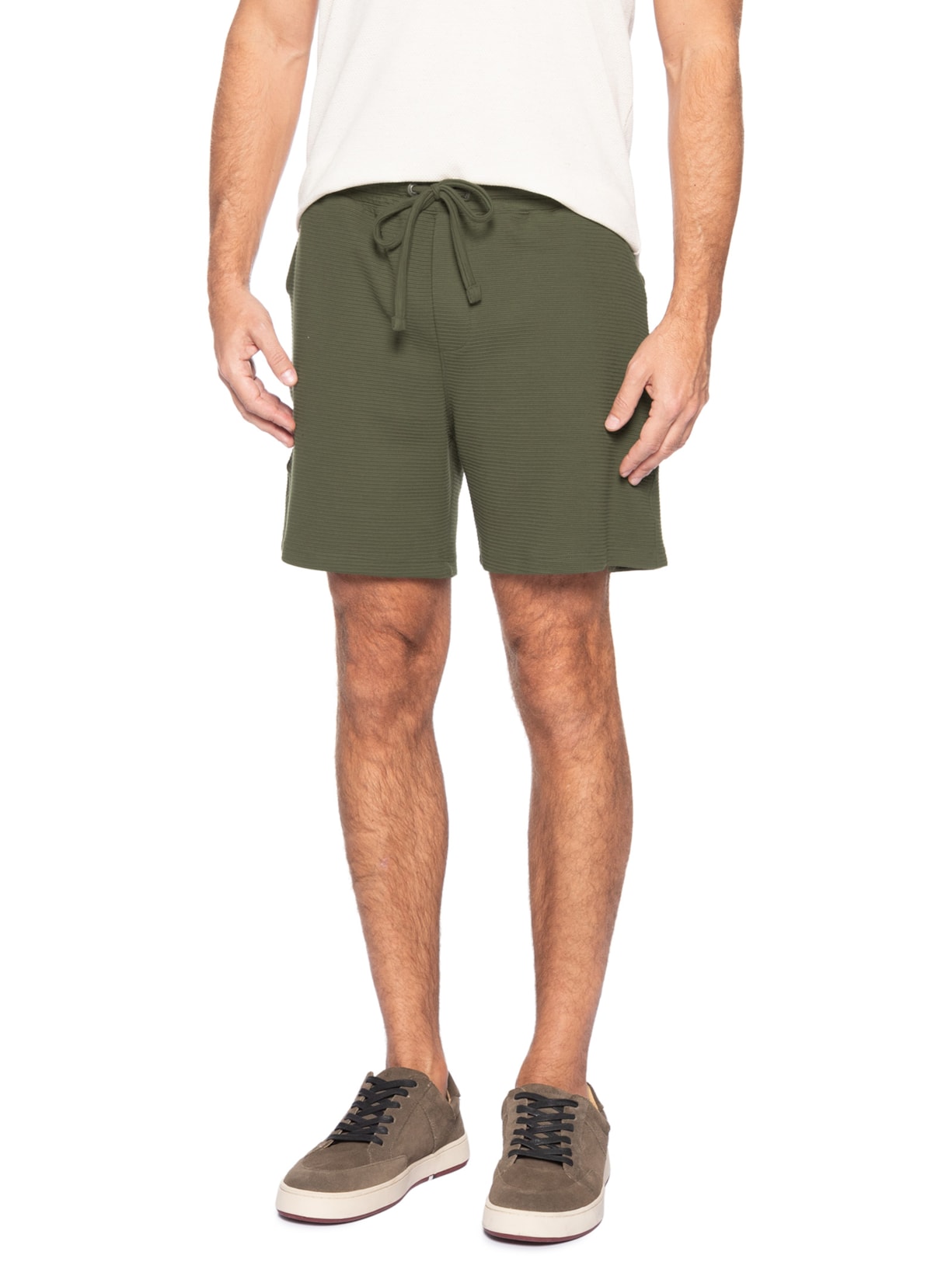 Bermuda Masculina Moletom Névoa Verde Austral