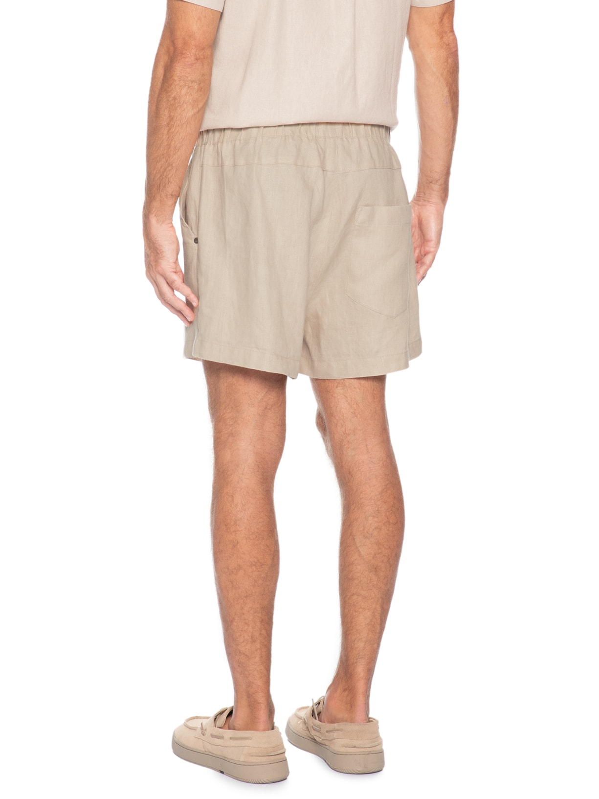 Bermuda Masculina Moletom PJ Linen Class Bege Osklen