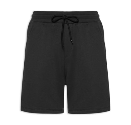 Bermuda Masculina Moletom - Preto