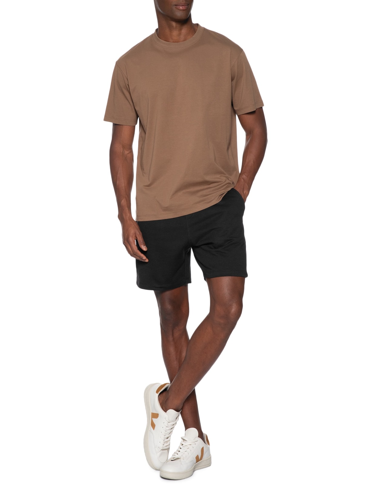 Bermuda Masculina Moletom Preto Basiq Men