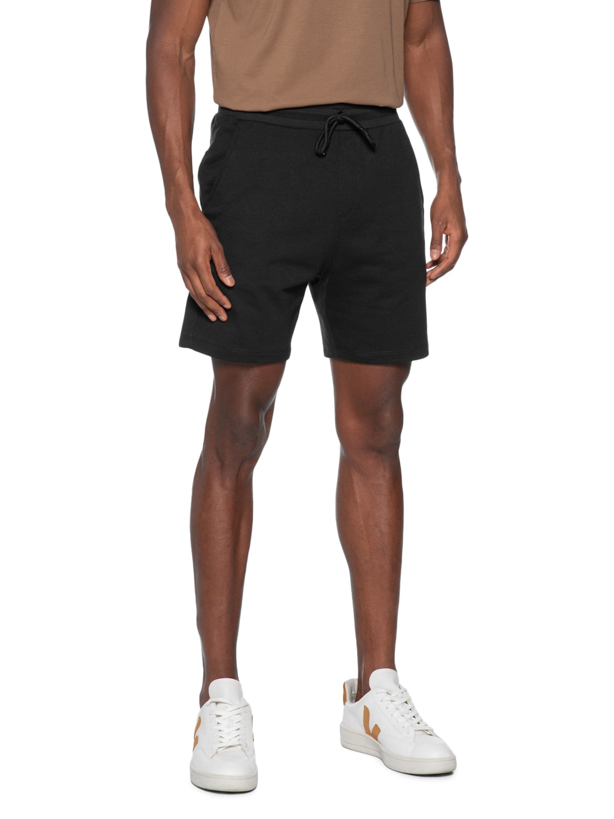 Bermuda Masculina Moletom Preto Basiq Men