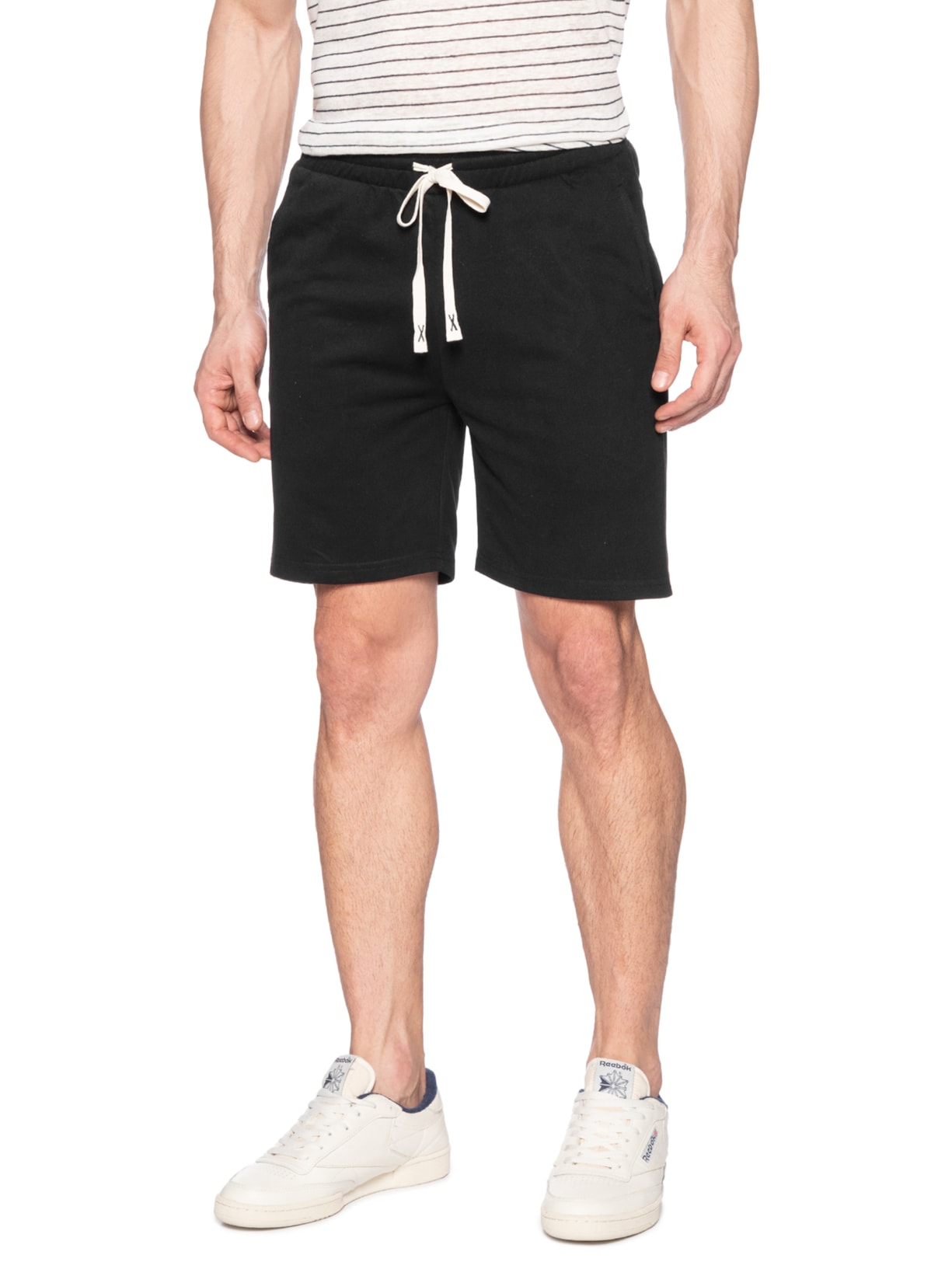 Bermuda Masculina Moletom Preto Basiq Men