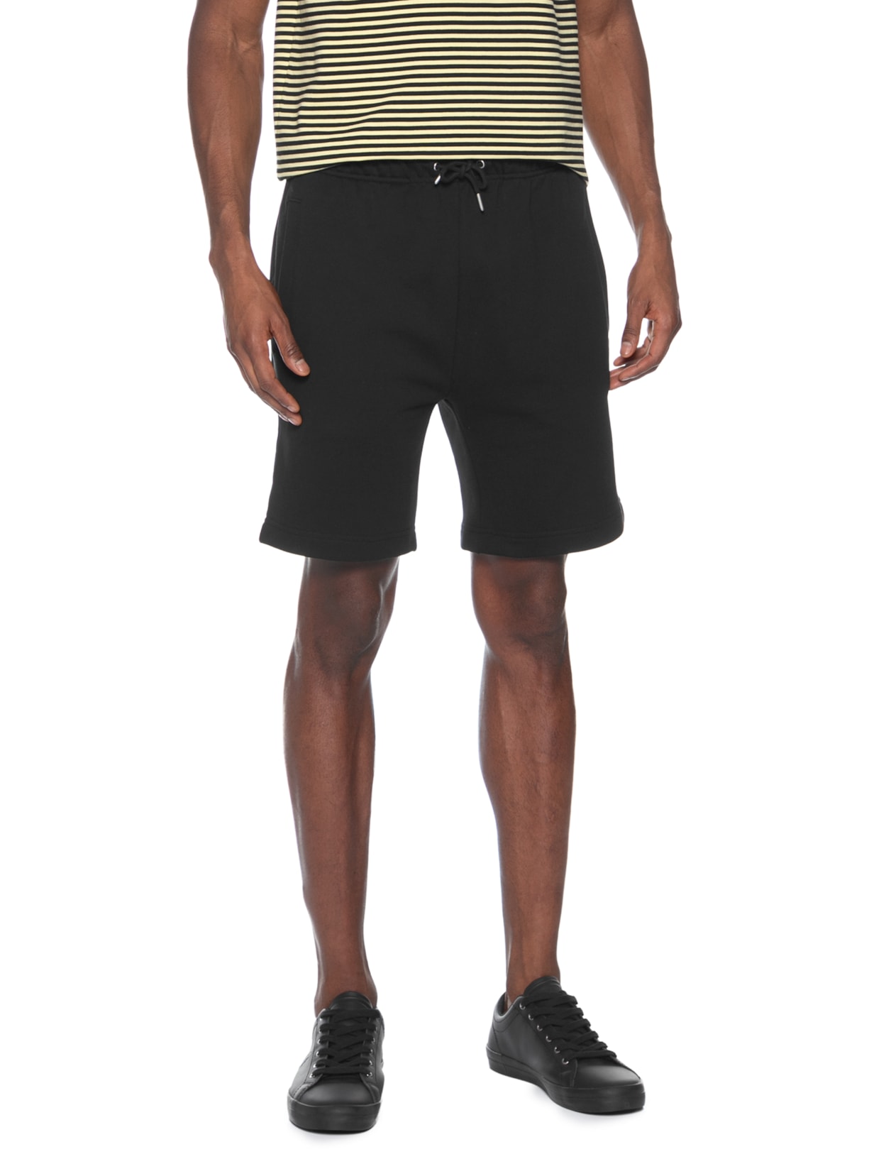 Bermuda Masculina Moletom Preto Fred Perry