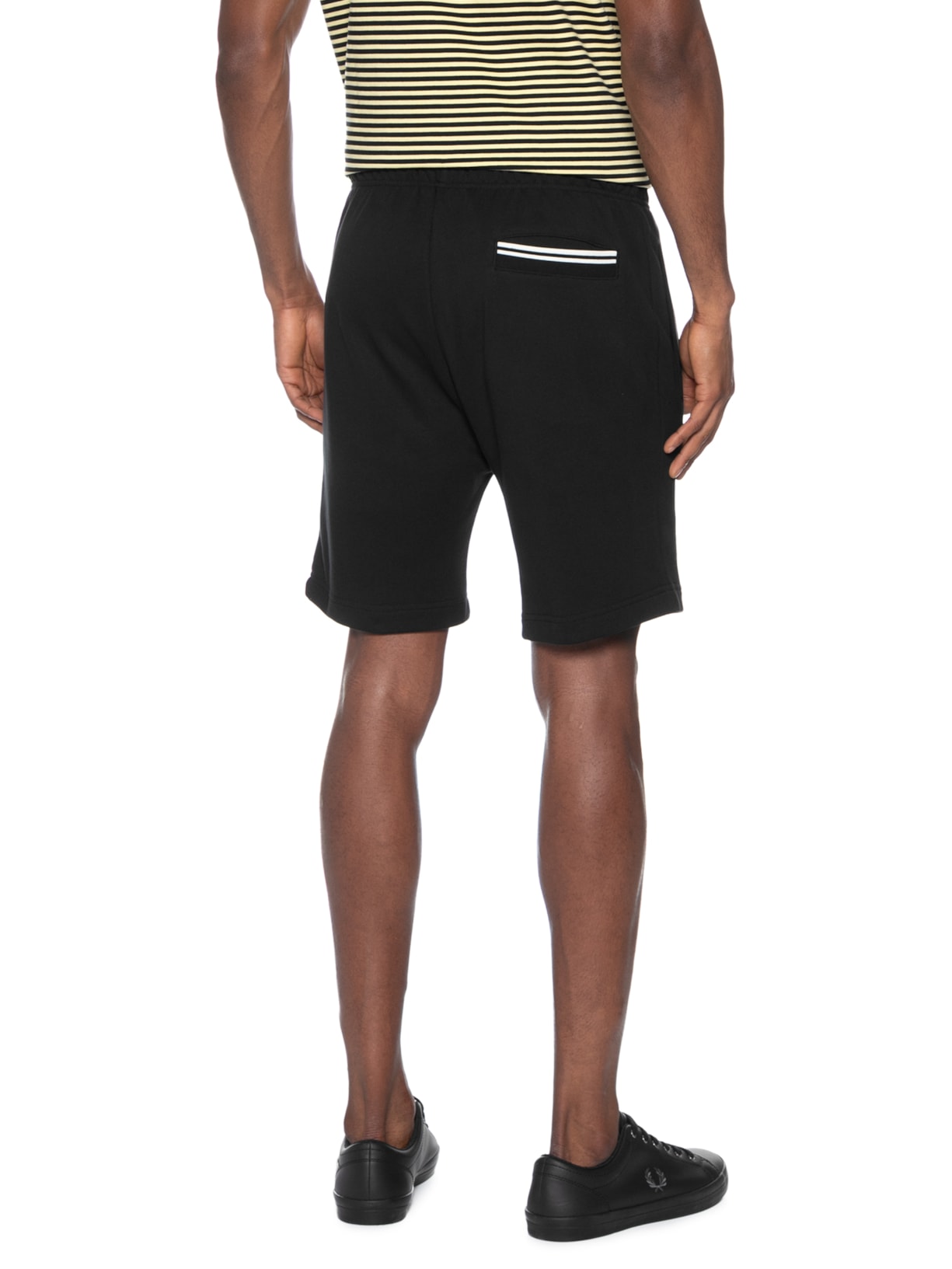 Bermuda Masculina Moletom Preto Fred Perry