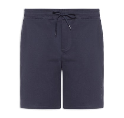 Bermuda Masculina Moletom Relaxed Fit Com Bolso Lateral - Azul