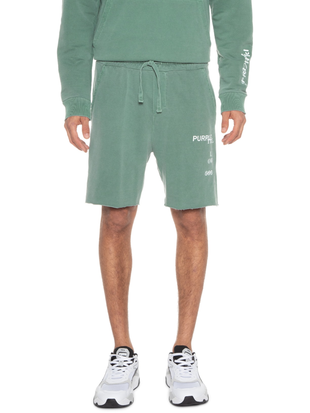 Bermuda Masculina Moletom Stoned Verde Purple Yellow