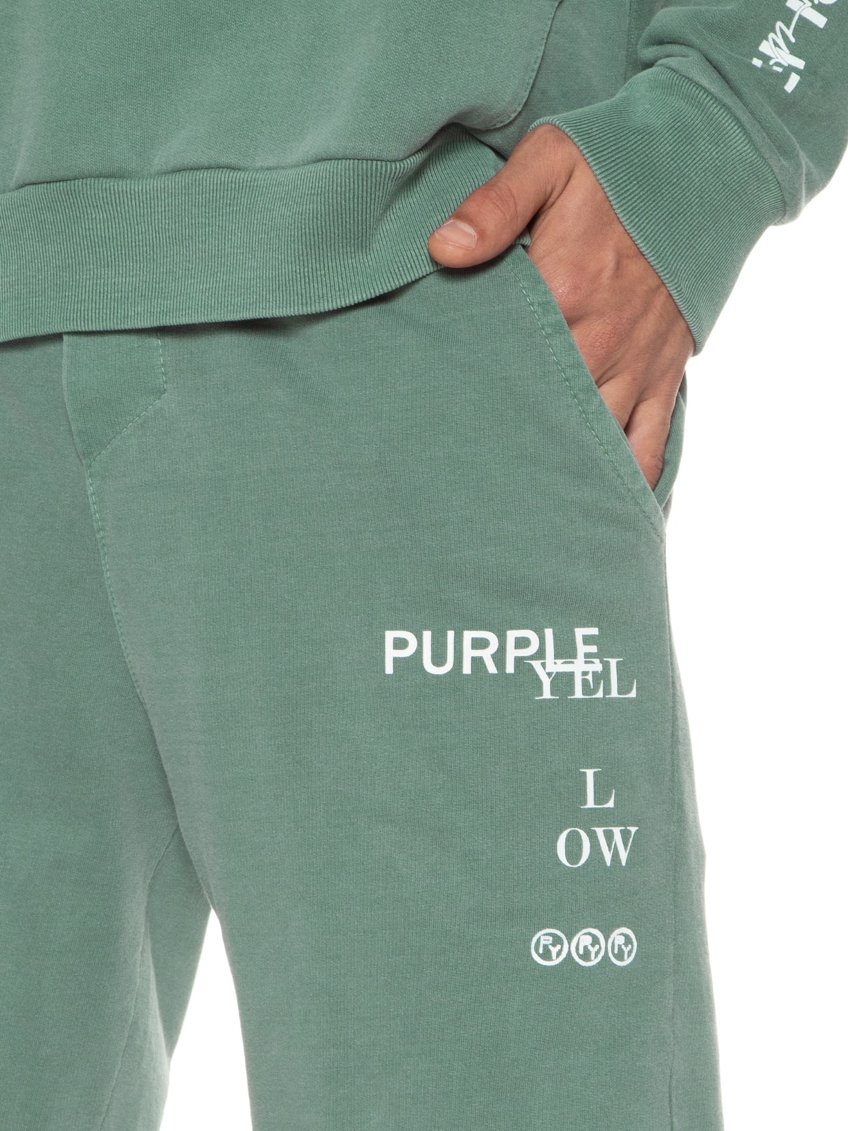 Bermuda Masculina Moletom Stoned Verde Purple Yellow