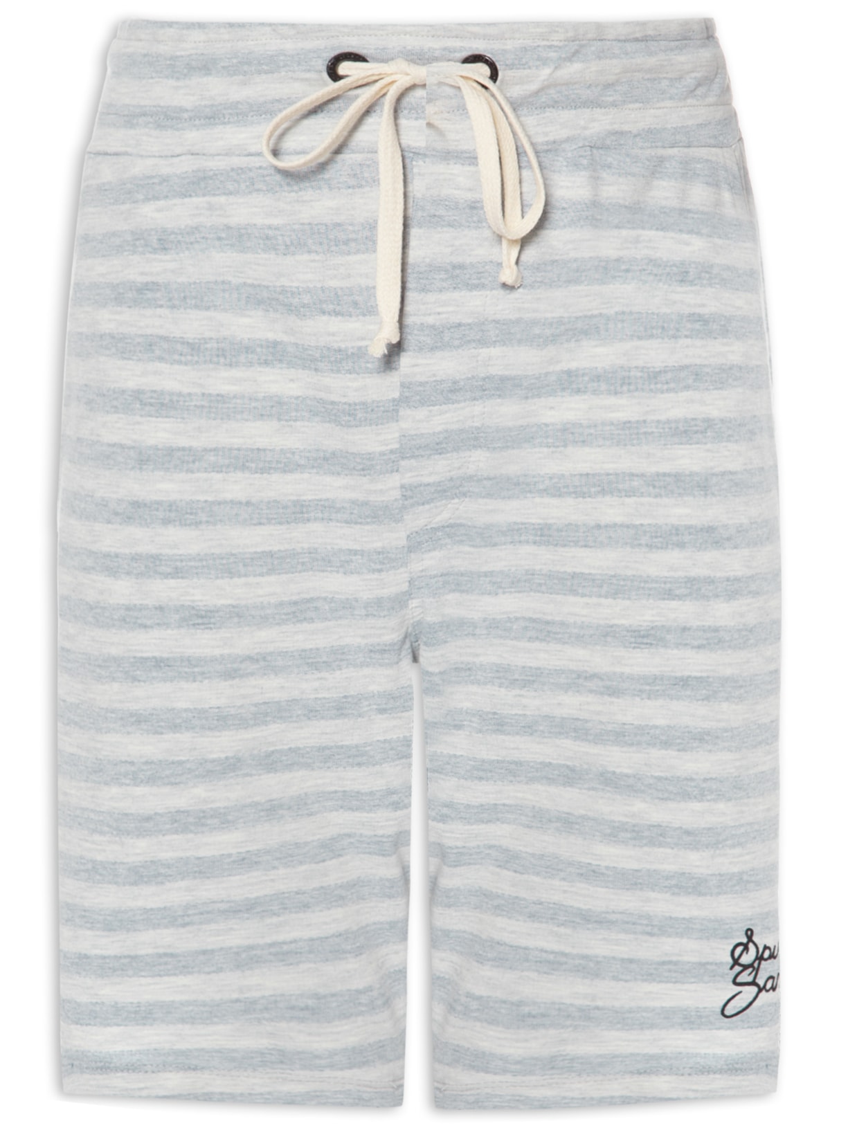 Bermuda Masculina Moletom Stripes White Riot - Cinza