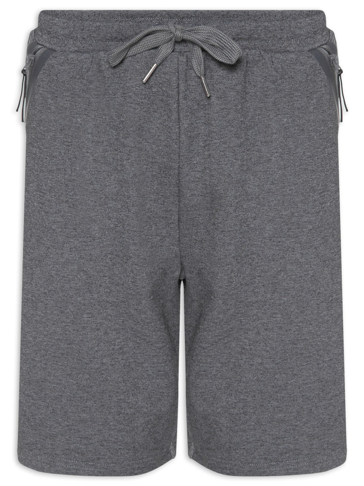Bermuda Masculina Moletom Zip - Cinza
