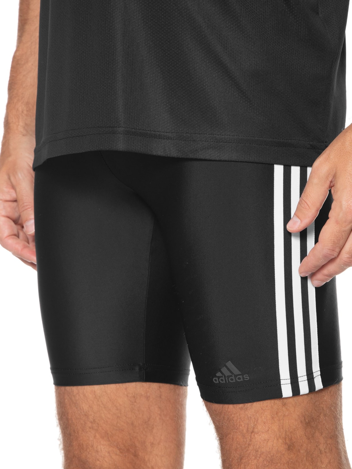 Bermuda Masculina Natação Jammer Fit 3 Listras Preto Adidas