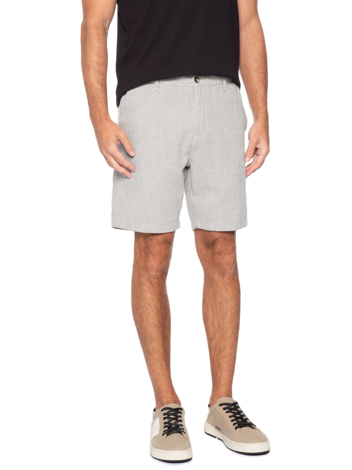 Bermuda Masculina Oxford Cinza Pineapple