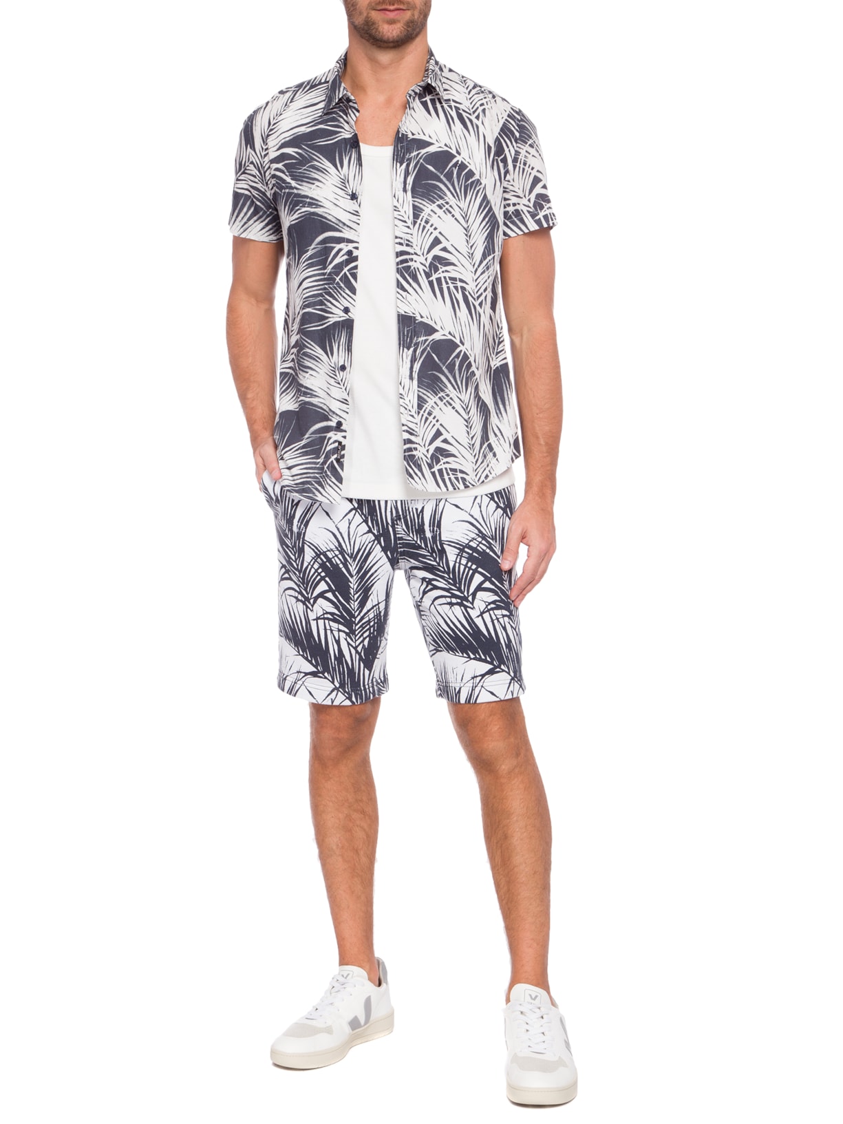 Bermuda Masculina Palmeira Azul Replay