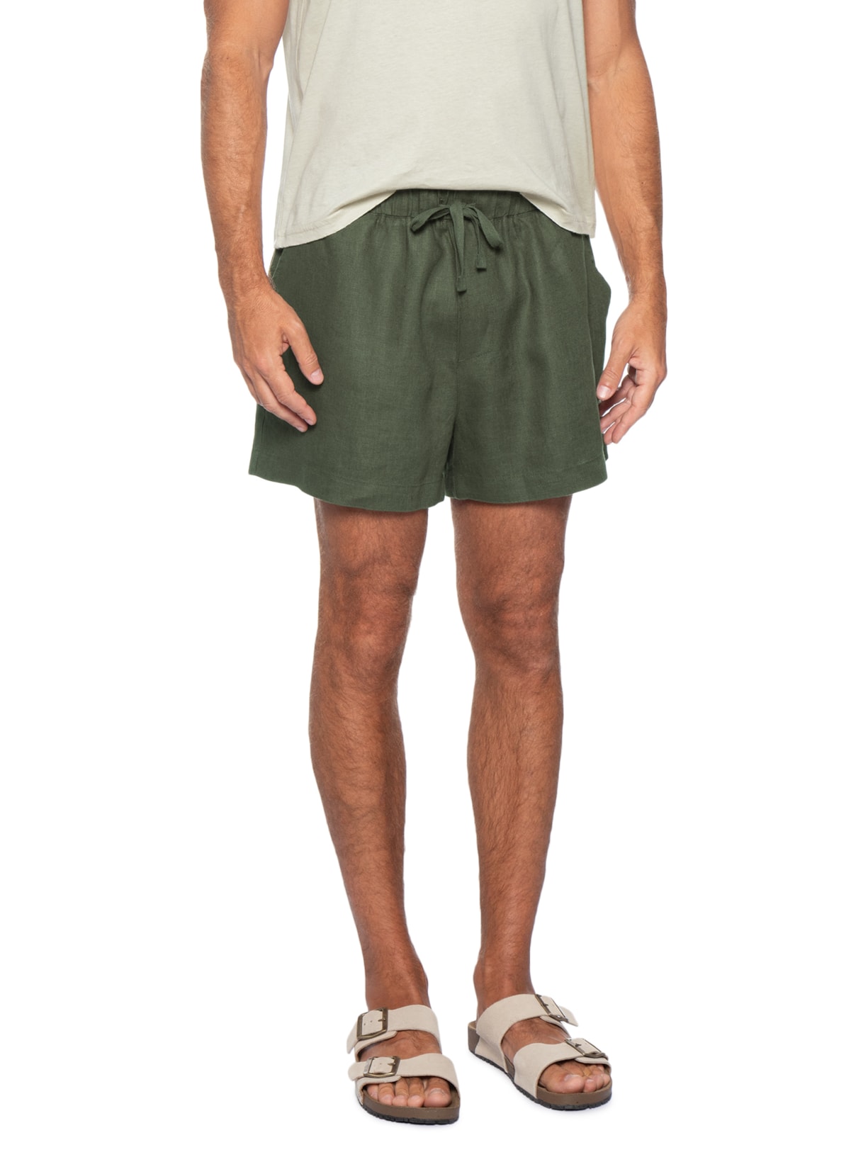 Bermuda Masculina PJ Linen Classic Verde Osklen