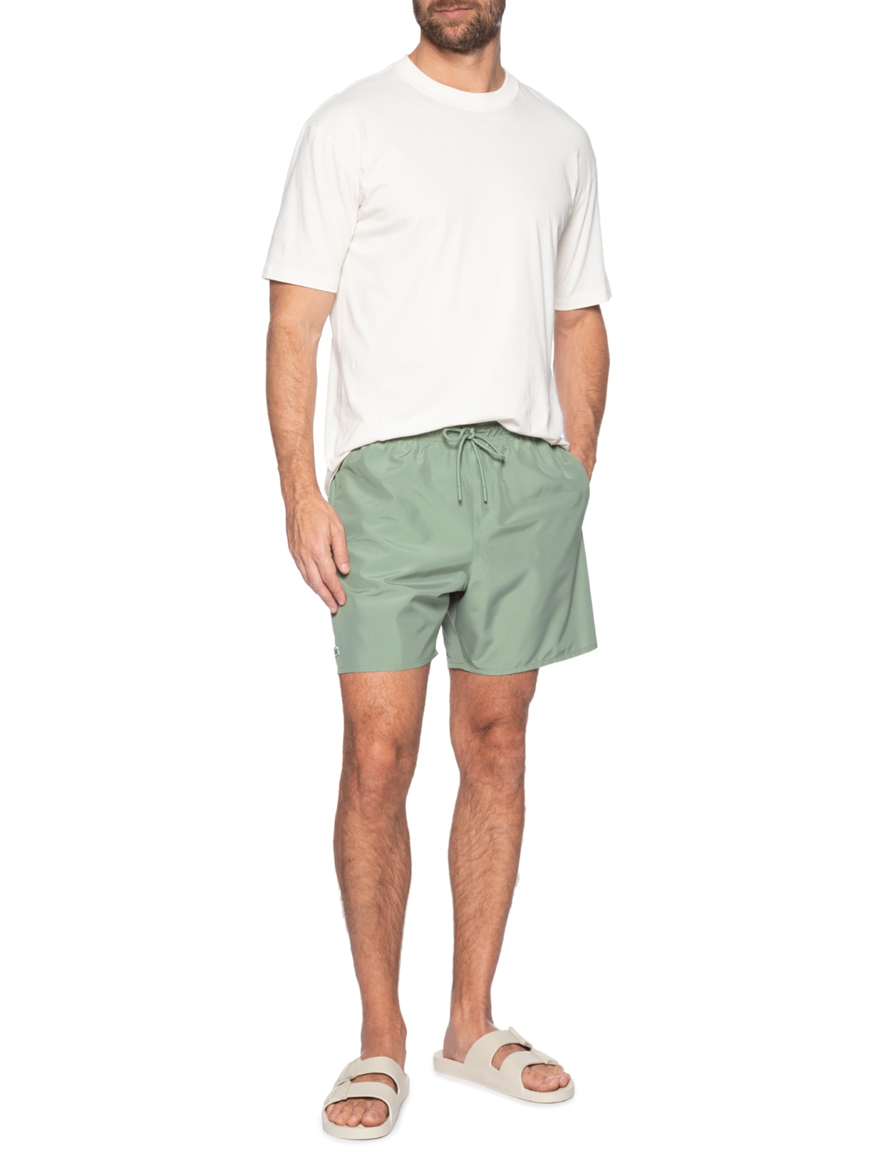 Bermuda Masculina Praia Monocromática Verde Lacoste