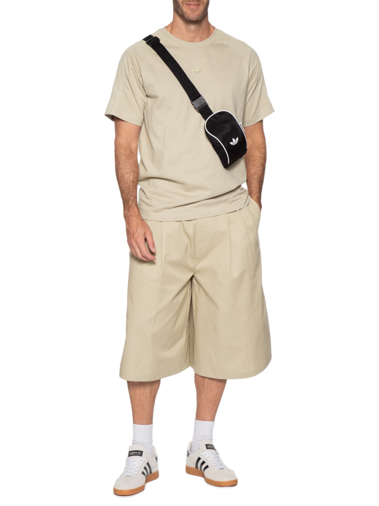 Bermuda Masculina Premium Essentials Largo Bege Adidas Originals