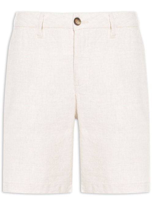 Bermuda Masculina Puro Linho - Bege