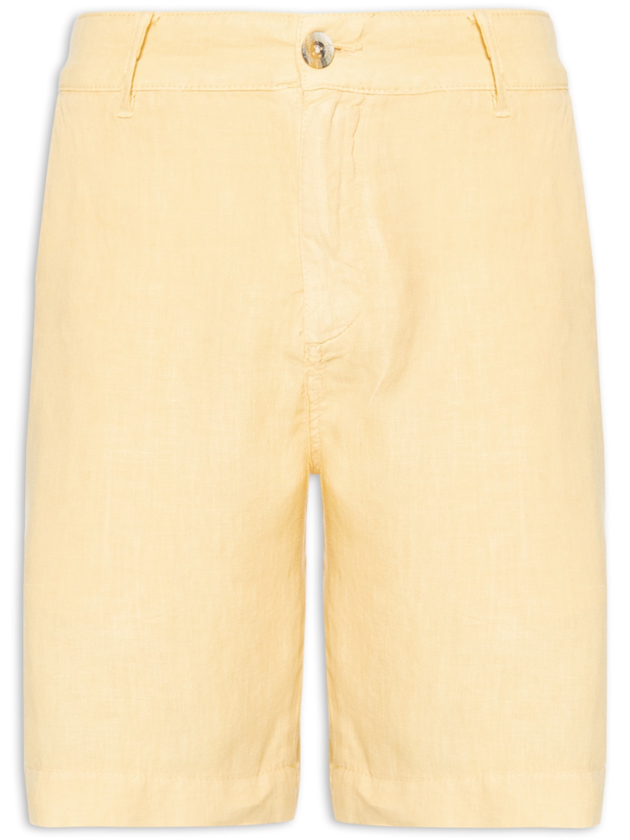Bermuda Masculina Puro Linho Litoral - Amarelo