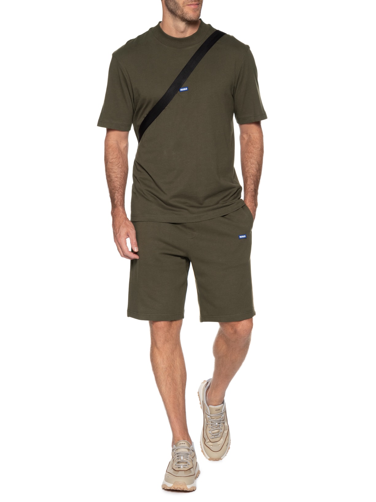 Bermuda Masculina Regular Fit Cotton Nasensio Marrom Hugo