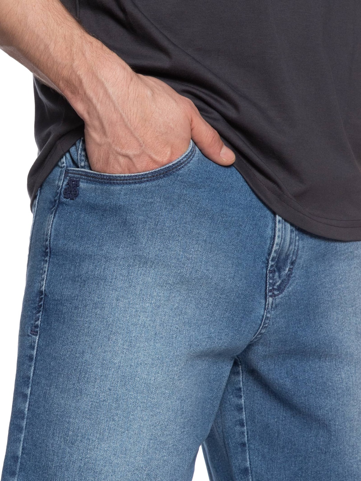 Bermuda Masculina Regular Panamá Azul John John