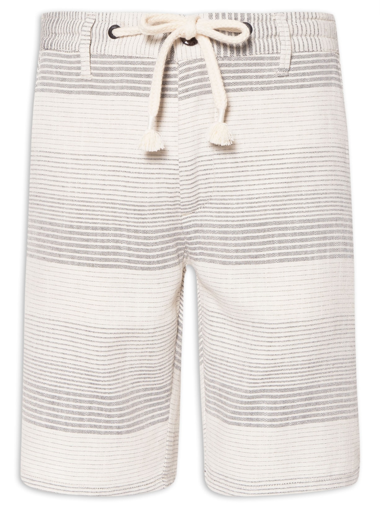 Bermuda Masculina Relax Linho Faixas - Bege