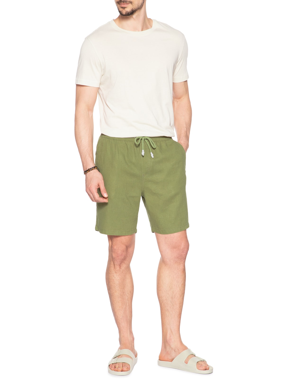 Bermuda Masculina Relax Linho Verde Zapalla