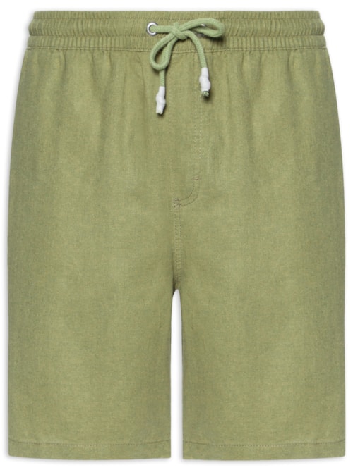 Bermuda Masculina Relax Linho - Verde