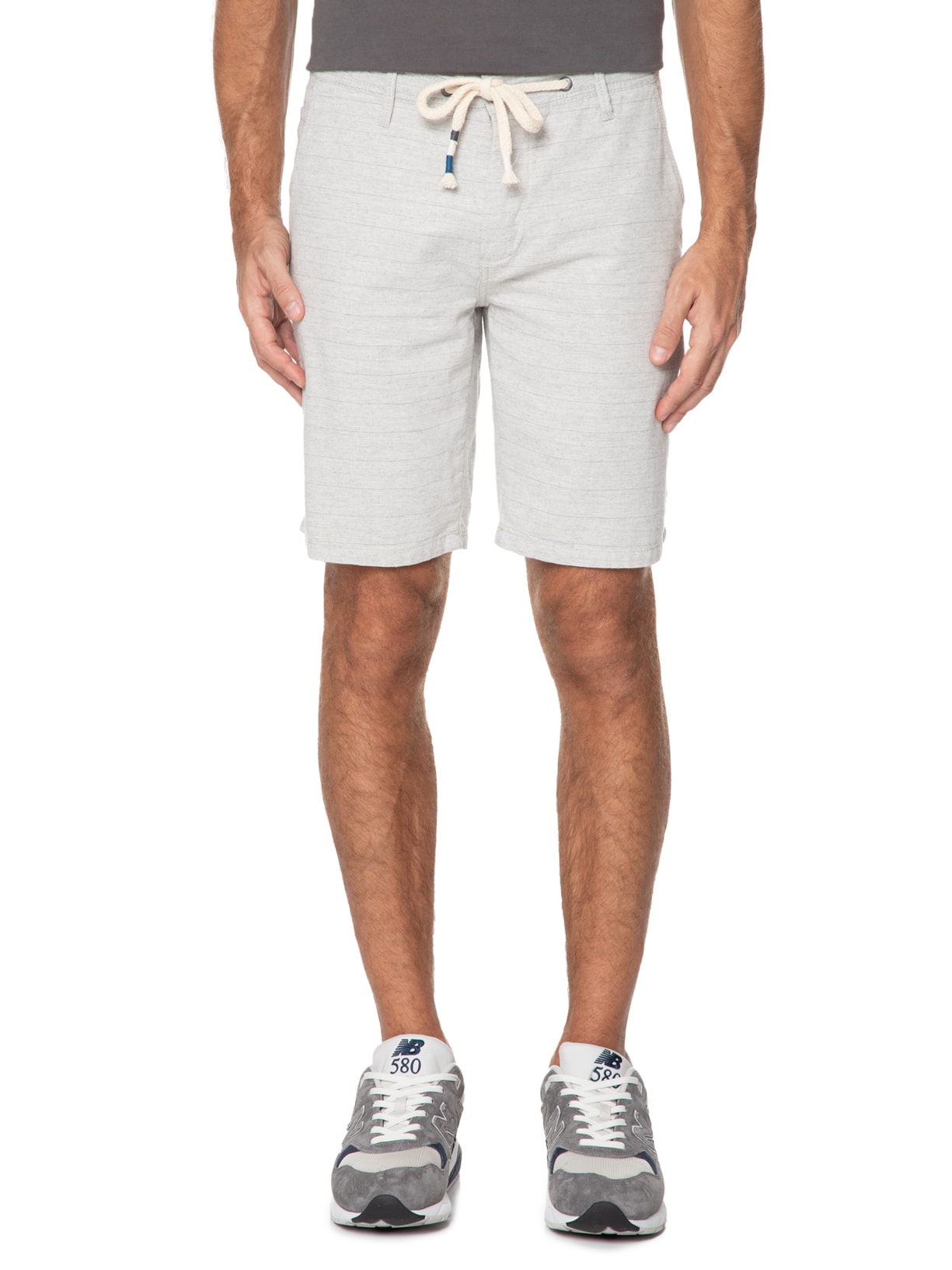 Bermuda Masculina Relax Rust Stripe Cinza Sergio K