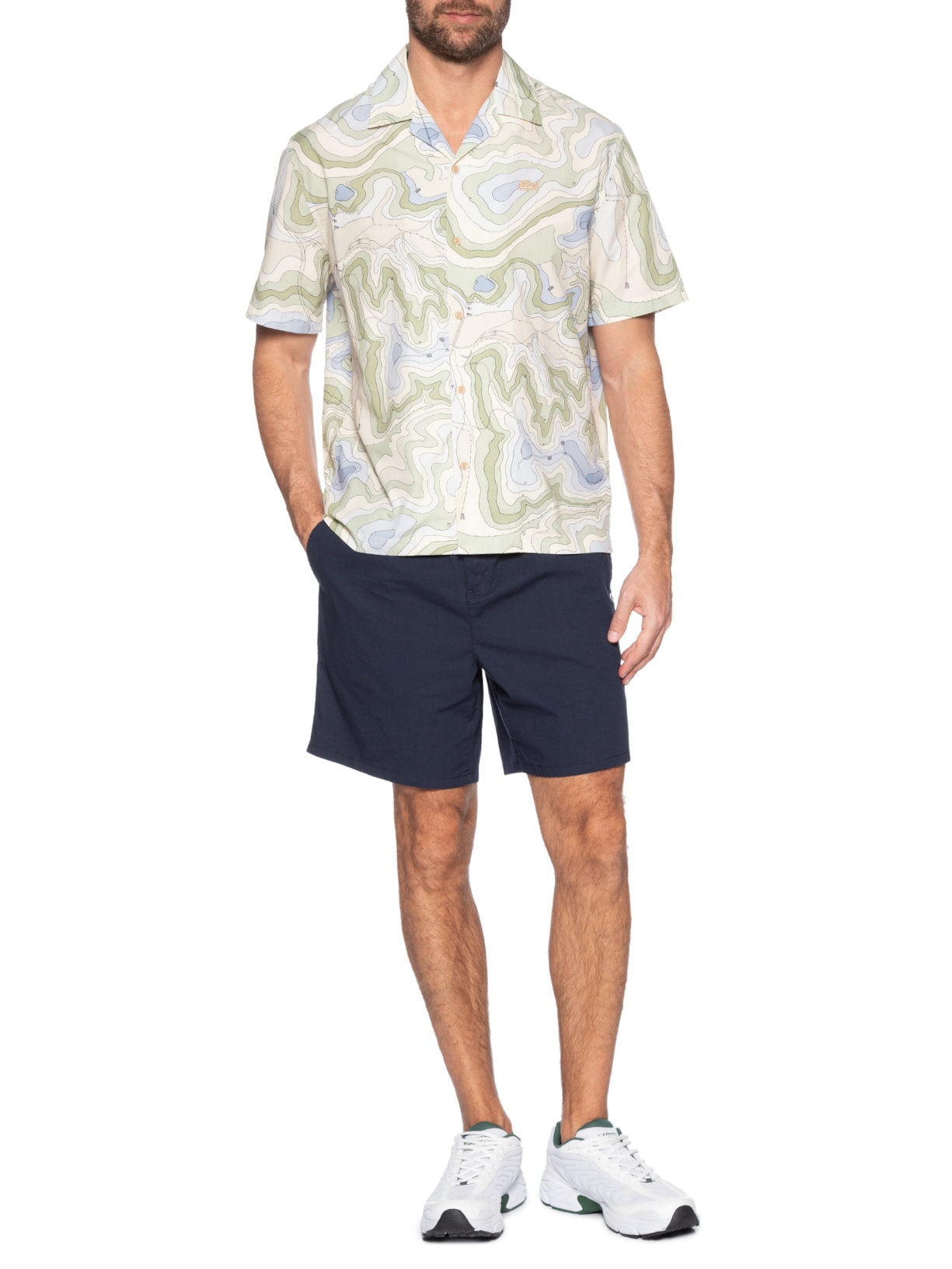 Bermuda Masculina Relaxed Fit Azul Lacoste