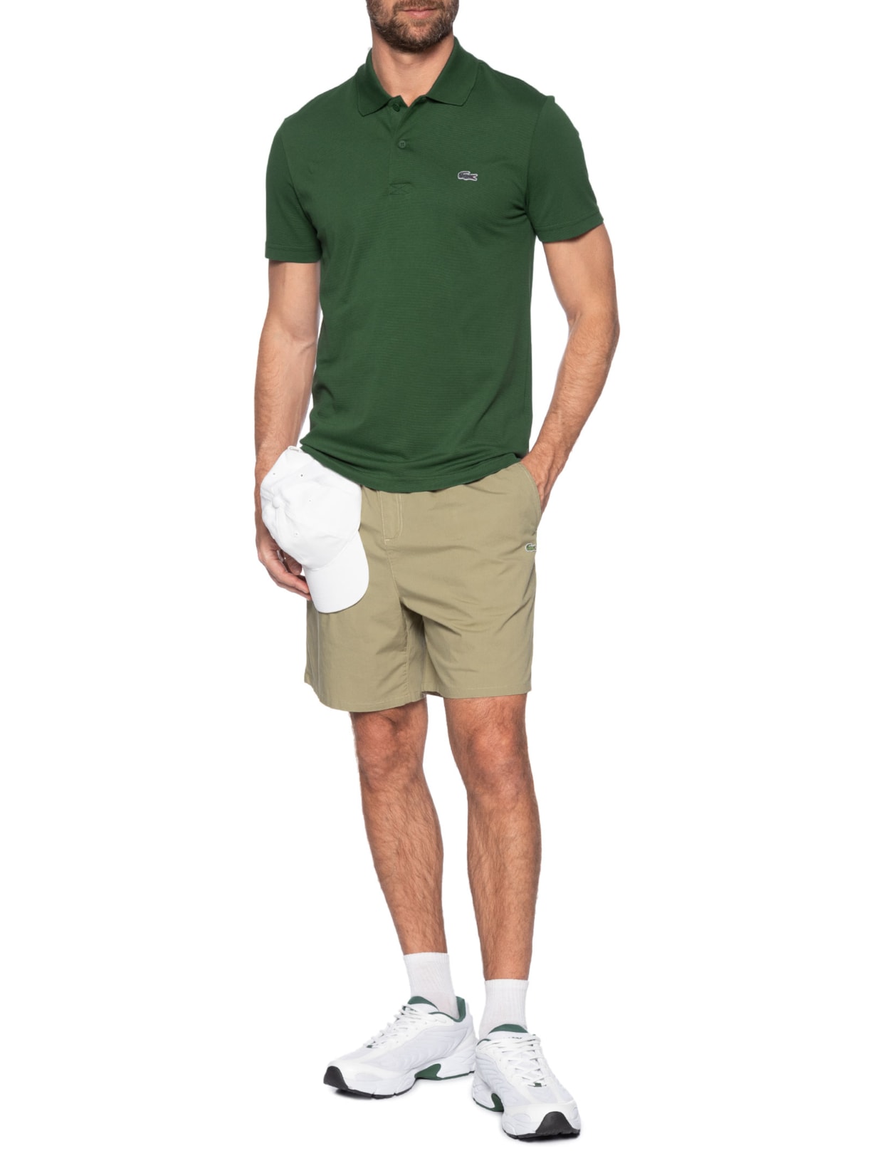 Bermuda Masculina Relaxed Fit Bege Lacoste