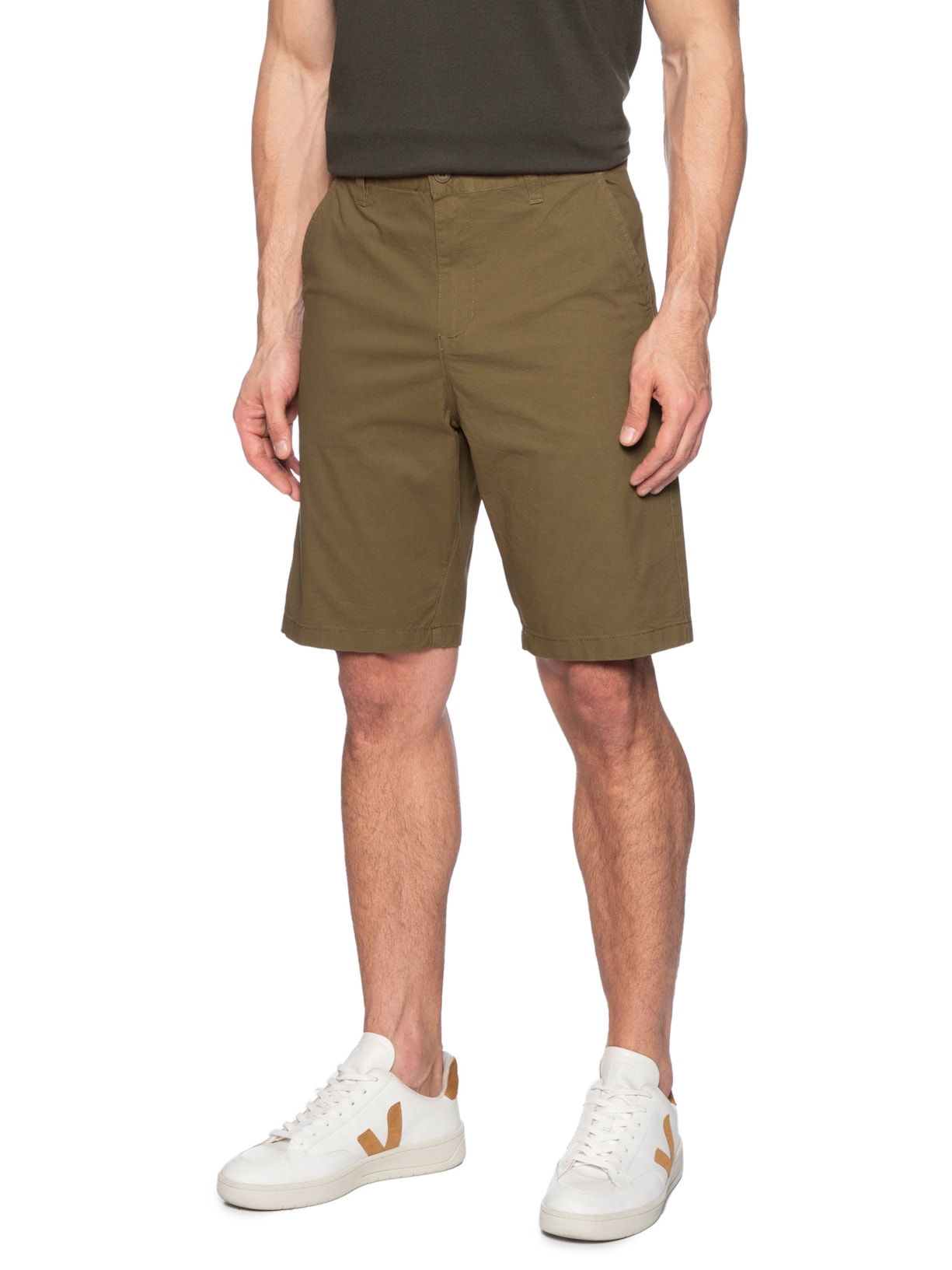 Bermuda Masculina Sarja Básica Marrom   Basiq Men