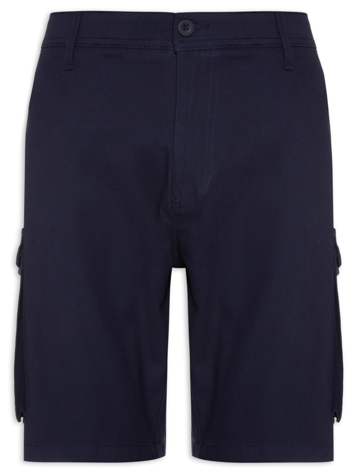 Bermuda Masculina Sarja Bolso Cargo - Azul